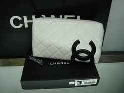 AAA Chanel Leather Black CC Logo Long Zipper Wallet 26710 White Online